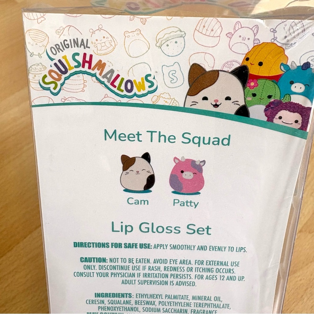 Squishmallows LIP GLOSS Set | Cow PATTY (Strawberry 🍓) & Cat CAM (Coconut 🥥) - Picture 7 of 7